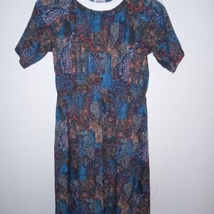 Noisy may Blue and Brown Midi Dress